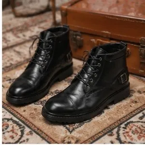 کفش نیم بوت اسپرت مردانه چرم صنعتی رنگ مشکی