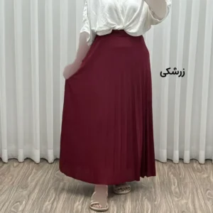 دامن پلیسه زنانه جودون گرم بالا فری سایز (36 تا 46) بدون آستر 6 رنگ - بلو قسط | خرید اقساطی و آنلاین