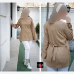 تونیک بهاره نخی طرح موجی کمربندی زنانه سایز 40 تا 46 - بلو قسط | خرید اقساطی و آنلاین