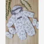 کاپشن سرهمی نوزادی شمعی کلاهدار طرح اسنوپی - بلو قسط | خرید اقساطی و آنلاین