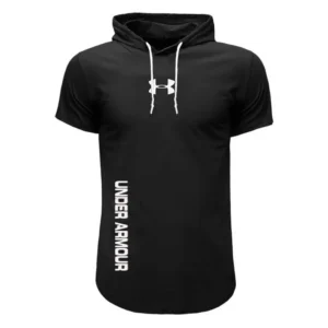 تیشرت کلاه دار مردانه طرح Under Armour مدل S5768 مشکی سایز بندی مناسب چهار فصل - بلو قسط | خرید اقساطی و آنلاین