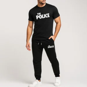 ست تیشرت و شلوار مردانه طرح Police کد 0062 جنس نخ آستین کوتاه - بلو قسط | خرید اقساطی و آنلاین