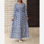 پیراهن ساحلی نخی ملیکا فری سایز تا 48 کمربنددار چهارفصل شیک راحت بدون سایه اندازی - بلو قسط | خرید اقساطی و آنلاین