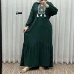 پیراهن نخی زنانه و دخترانه بلند منگولهدار فری سایز تا 50 - بلو قسط | خرید اقساطی و آنلاین