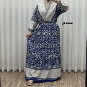 پیراهن زنانه فلور بوگاتی مدل چپ و راستی طرح جاجیم فری سایز تا 48 - بلو قسط | خرید اقساطی و آنلاین