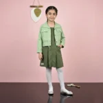 ست کت و سارافون دخترانه کتان سبز رنگ - بلو قسط | خرید اقساطی و آنلاین