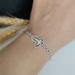 دستبند نقره زنانه طرح پروانه عیار 925 با روکش طلا سفید - بلو قسط | خرید اقساطی و آنلاین