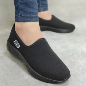 کتانی مردانه اسکیچرز مدل جورابی رویه کتان استریچ رنگ مشکی - بلو قسط | خرید اقساطی و آنلاین