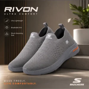 کفش اسکیچرز طبی لژدار مدل RIVON رنگ طوسی تیره سایز 37 تا 44 - بلو قسط | خرید اقساطی و آنلاین