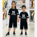 ست تیشرت و شلوارک اسپرت دخترانه و پسرانه طرح محرمی رنگ مشکی - بلو قسط | خرید اقساطی و آنلاین