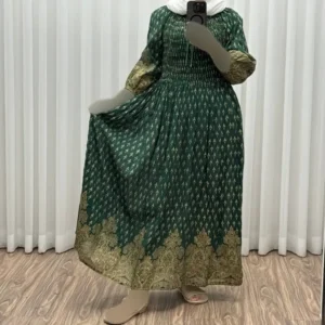 پیراهن کریشه طلاکوب فری سایز تا 52 قد 130 زنانه شیک و راحت چهارفصل بدون آبرفت و رنگ رفت - بلو قسط | خرید اقساطی و آنلاین