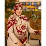 روسری ساتن ابریشم طرح رزیتا قواره 140 دور دوخت ایستایی عالی - بلو قسط | خرید اقساطی و آنلاین