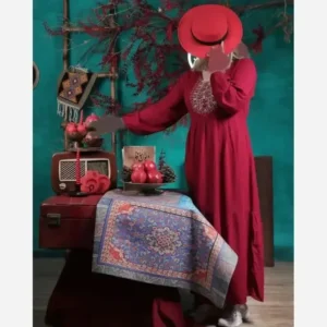 ساحلی نخ اورجینال خنک و سبک بهاره و تابستانه آیدا چاپی فری سایز - بلو قسط | خرید اقساطی و آنلاین