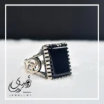 انگشتر مردانه نقره روس با سنگ عقیق مشکی - بلو قسط | خرید اقساطی و آنلاین