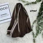شال نخی برشکا ساده دور گان مشکی قواره 190 در 65 سانتی متر - بلو قسط | خرید اقساطی و آنلاین
