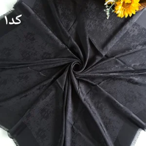 روسری زنانه مشکی قواره 140 جنس ژاکارد دور ریش ریش - بلو قسط | خرید اقساطی و آنلاین