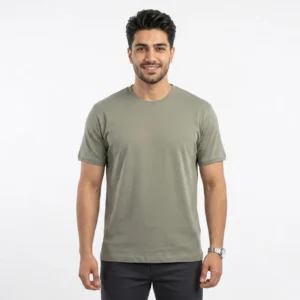 تیشرت بیسیک مردانه یقه گرد پنبه خالص رنگ عدسی کد 11856 - بلو قسط | خرید اقساطی و آنلاین