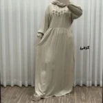 پیراهن ساحلی نخی گلدوزی شده مدل میلان فری سایز مناسب تا 46 با کمربند - بلو قسط | خرید اقساطی و آنلاین