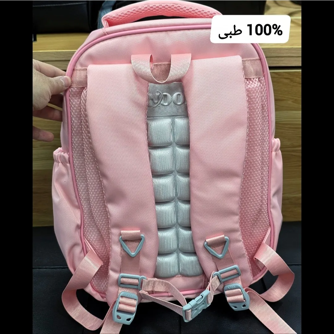 کوله پشتی مدرسه دخترانه ضد آب پارچه ریپس وارداتی مناسب کلاس اول تا چهارم
