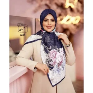 روسری مجلسی ساتن ابریشم طرح ساناز قواره 140 دور دوخت - بلو قسط | خرید اقساطی و آنلاین
