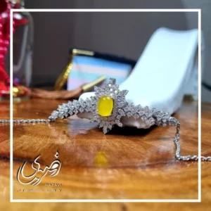 دستبند نقره زنانه طرح شکوه با نگین شرف الشمس - بلو قسط | خرید اقساطی و آنلاین