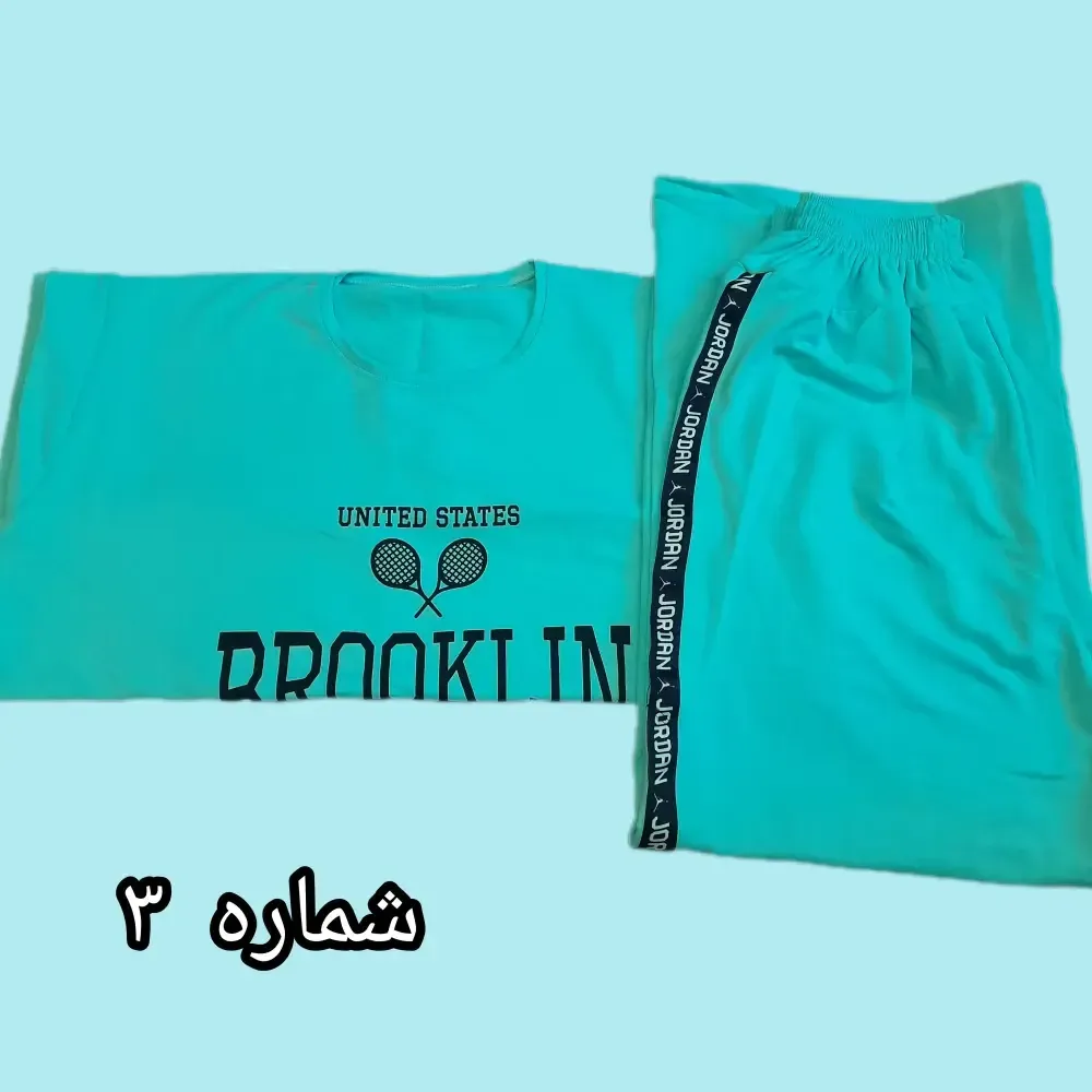 ست تیشرت و شلوار لش طرح تنیسی قواره دار سوپر پنبه
