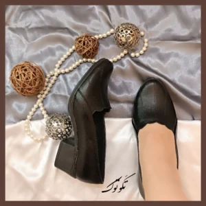 کفش طبی زنانه پاشنه دار مدل هلالی رویه چرم بیاله درجه یک پاشنه 5 سانت - بلو قسط | خرید اقساطی و آنلاین