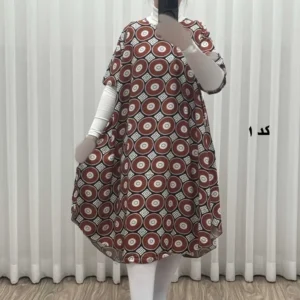 پیراهن ساحلی زنانه نخی آستین کوتاه فری سایز مناسب تا سایز 52 - بلو قسط | خرید اقساطی و آنلاین