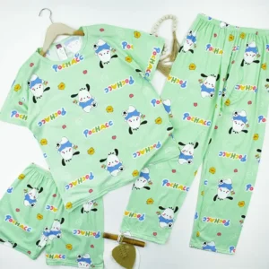 ست سه تیکه زنانه طرح سگ و جوجه جنس گیاهی اسپان فری سایز - بلو قسط | خرید اقساطی و آنلاین