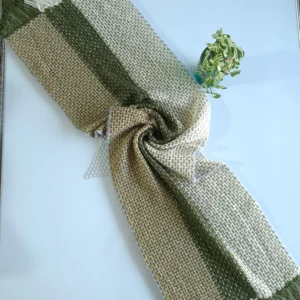 شال بافتنی دستبافت لمه دار سبز کرم ابعاد 160x39 - بلو قسط | خرید اقساطی و آنلاین