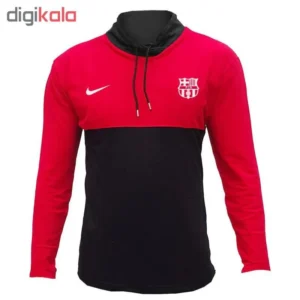 تیشرت آستین بلند مردانه جنس جودون طرح تیم بارسلونا یقه ایستاده سایز L XL 2XL - بلو قسط | خرید اقساطی و آنلاین