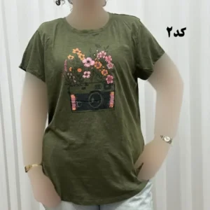 تیشرت طرحدار وارداتی نخ پنبه چهارفصل زنانه دخترانه سایز S تا XXXL کد 1175 - بلو قسط | خرید اقساطی و آنلاین