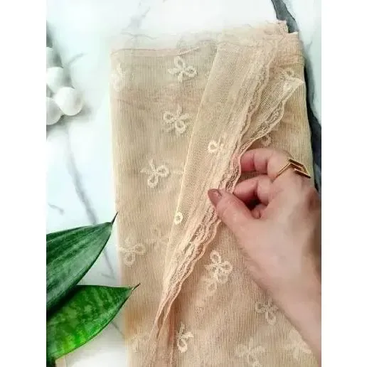 شال پاپیونی توری مجلسی زنانه دور گیپور سایز 170 در 60 رنگبندی متنوع