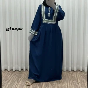 پیراهن ساحلی نخی زنانه مدل سرخپوستی فری سایز مناسب تا 44 با کمربند - بلو قسط | خرید اقساطی و آنلاین