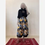 شلوار نخ طرح اندونزی خنک تابستانه فری سایز - بلو قسط | خرید اقساطی و آنلاین