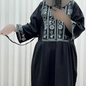پیراهن زنانه لینن طرح مایا فری سایز مناسب تا 48 با کمربند - بلو قسط | خرید اقساطی و آنلاین