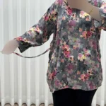 بلوز زنانه نخی مدل گل یخی فری سایز مناسب تا سایز 54 - بلو قسط | خرید اقساطی و آنلاین