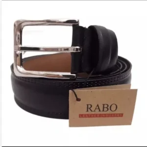 کمربند مردانه چرم درجه یک سگک استیل رنگ ثابت Rabo - بلو قسط | خرید اقساطی و آنلاین